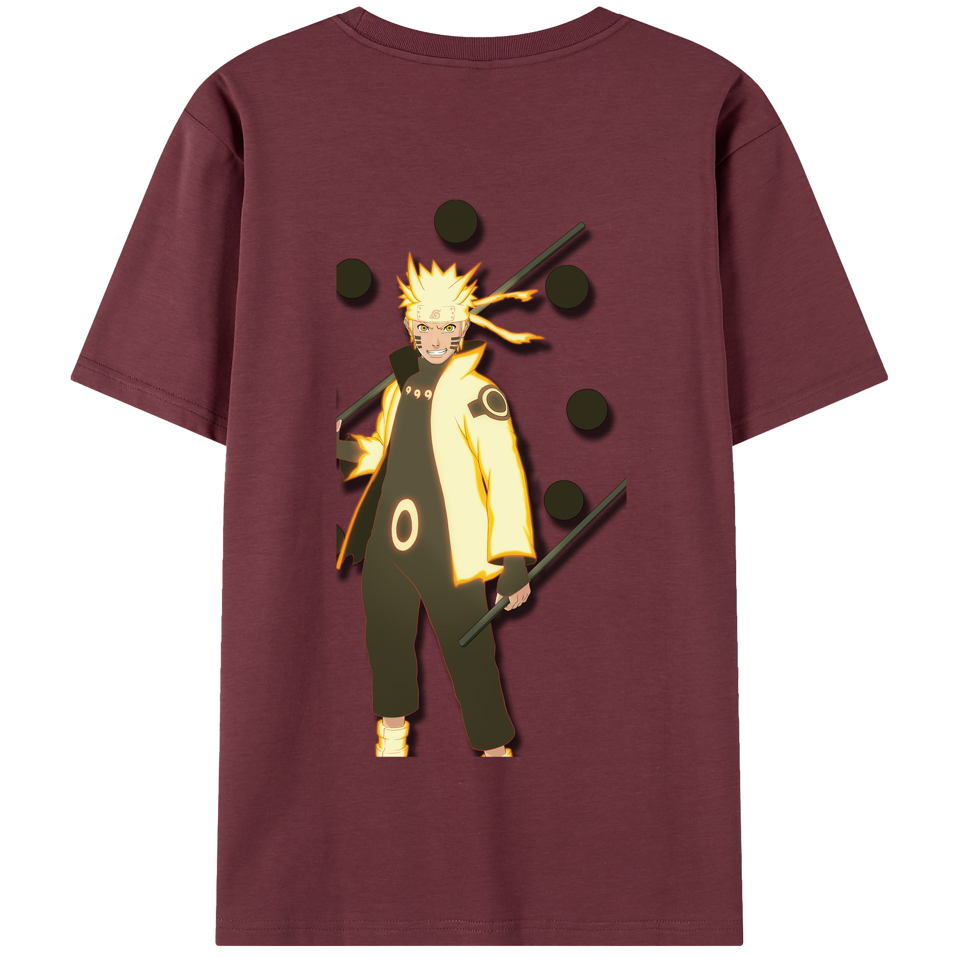 （画像用） NARUTO -ナルト- うずまき ナルト Uzumaki Naruto 綿100％半袖Tシャツ（背面プリント）